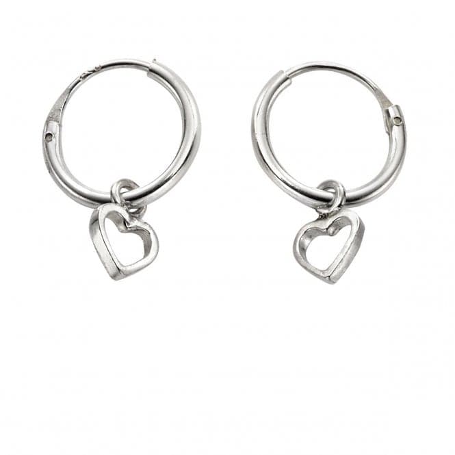 Beginnings Sterling Silver Sleeper Hoops With Open Heart Earrings H250BeginningsH250