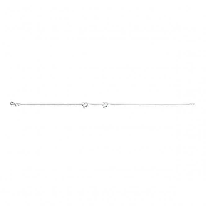 Beginnings Sterling Silver Slip On Heart 23cm Ankle Chain K157BeginningsK157