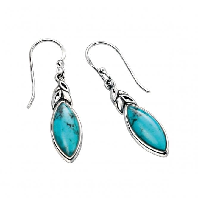 Beginnings Sterling Silver Turquoise Leaf Shape Earrings E4570TBeginningsE4570T