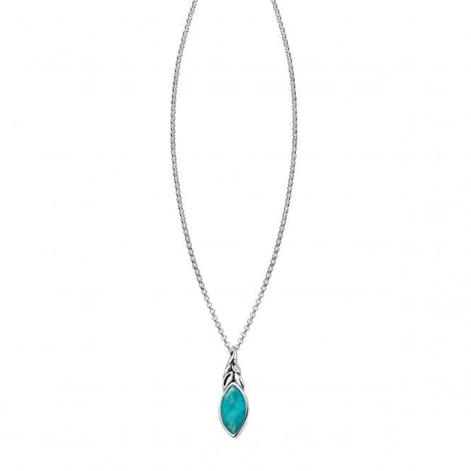Beginnings Sterling Silver Turquoise Leaf Shape Pendant P3860TBeginningsP3860T
