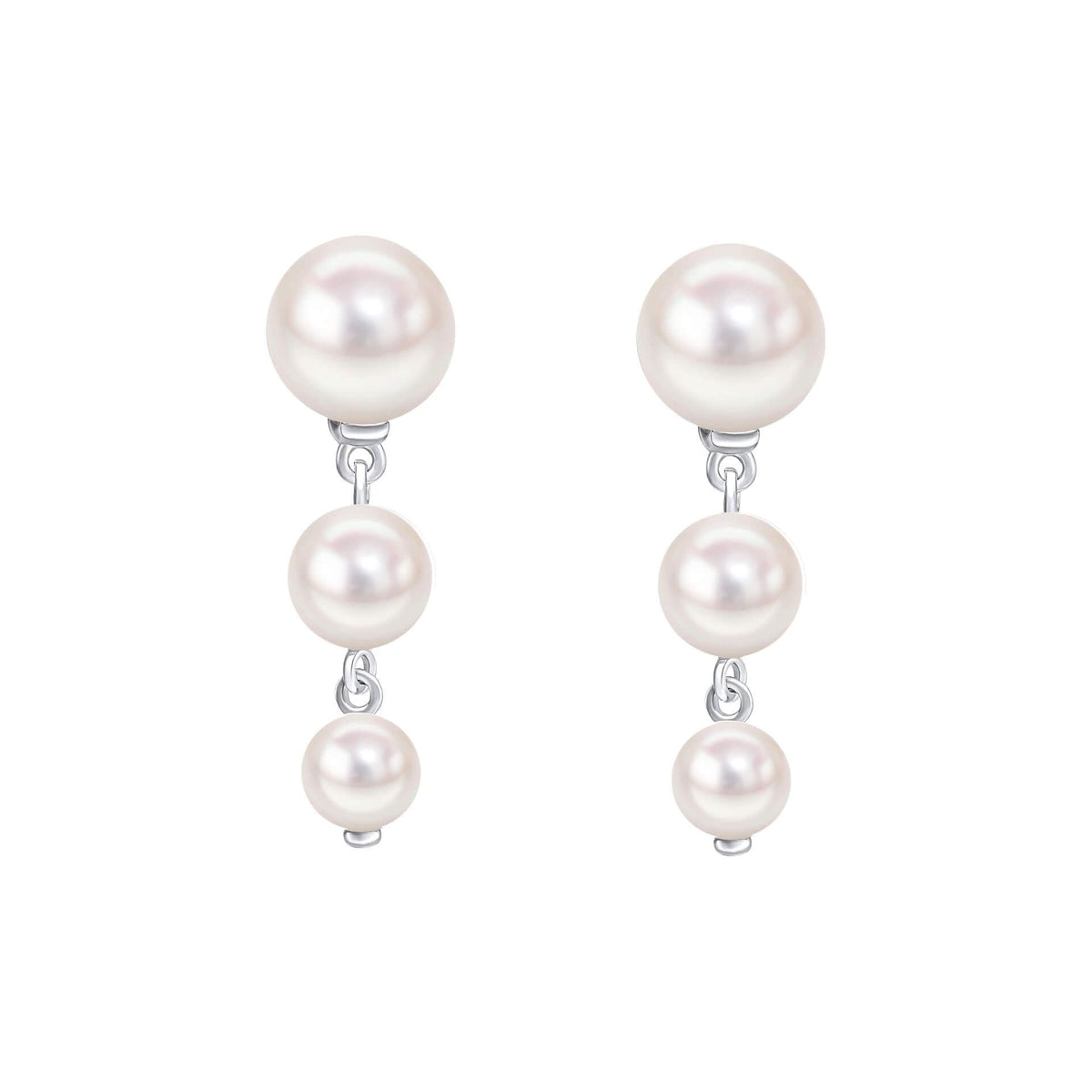Beginnings Sterling Silver White Freshwater Pearl White Earrings E6477WBeginningsE6477W