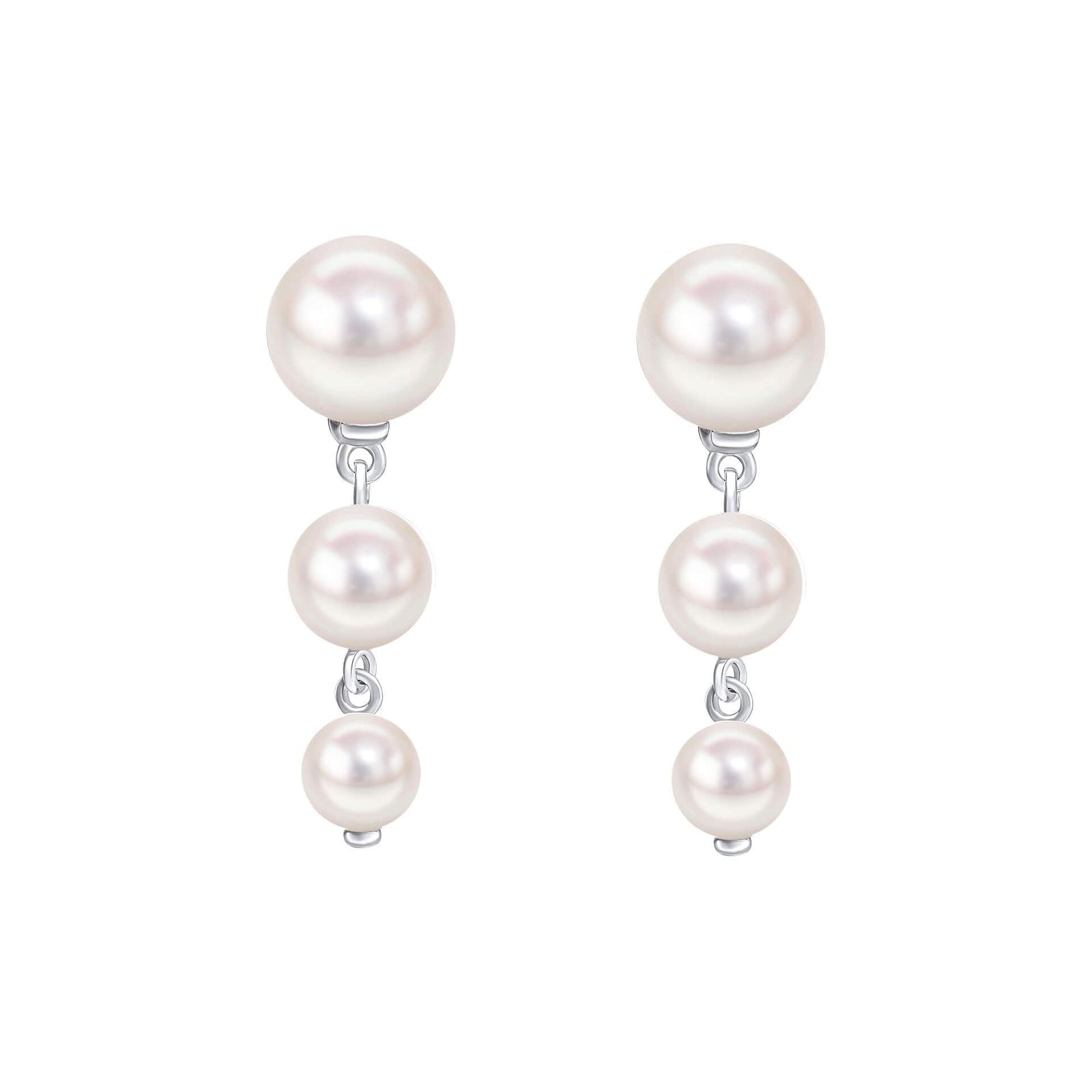 Beginnings Sterling Silver White Freshwater Pearl White Earrings E6477WBeginningsE6477W