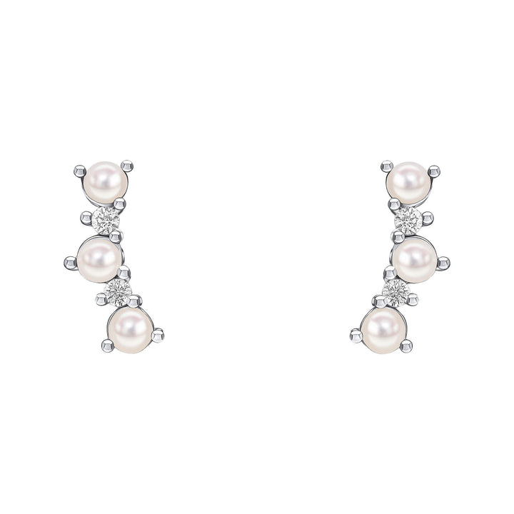 Beginnings Sterling Silver Zirconia White Freshwater Pearl White Earrings E6498WBeginningsE6498W