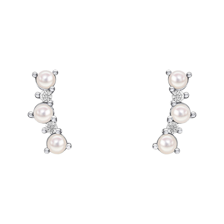 Beginnings Sterling Silver Zirconia White Freshwater Pearl White Earrings E6498WBeginningsE6498W