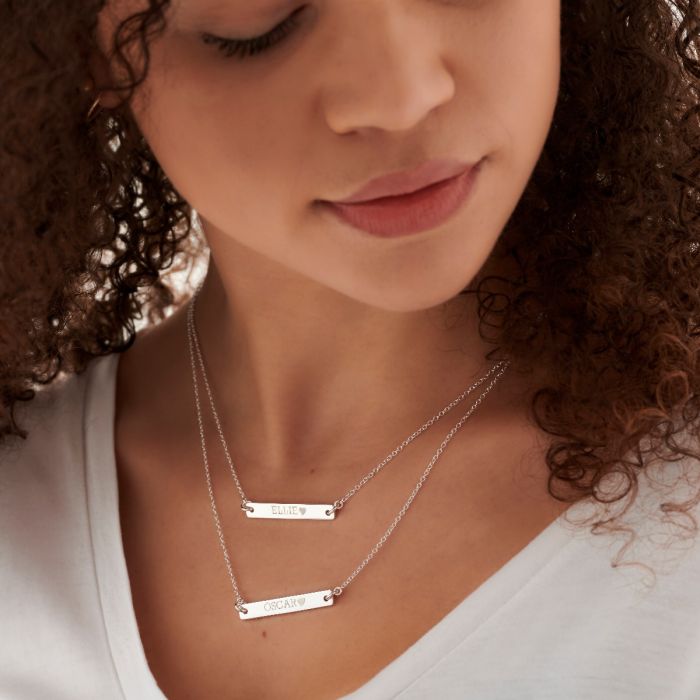 Beginnings Sterling Silver Id Bar 42+5cm Necklace N4044