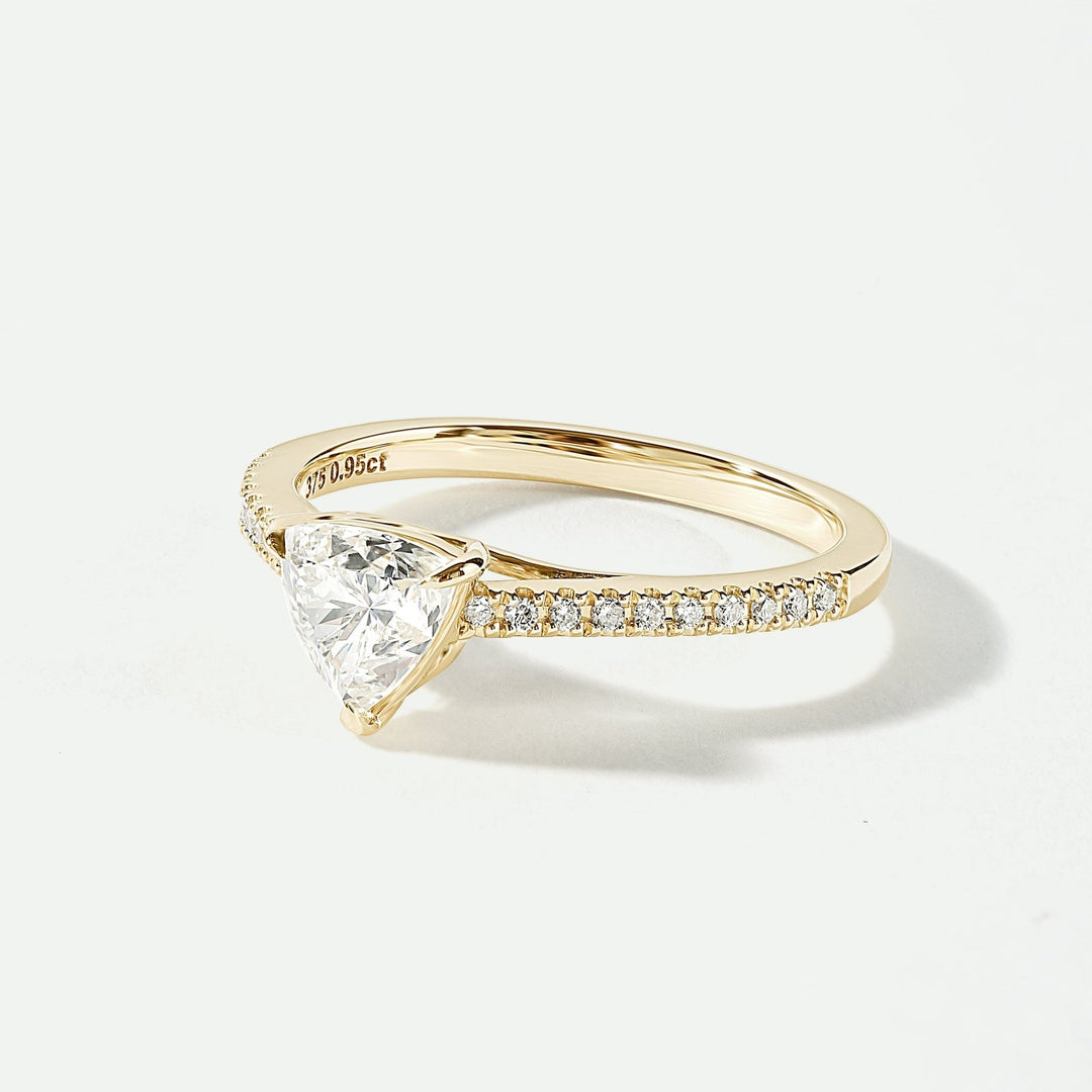 Bella | 9ct Yellow Gold 0.95ct tw Trillion Cut Lab Grown Diamond RingCreated BrillianceBA0073903 - M