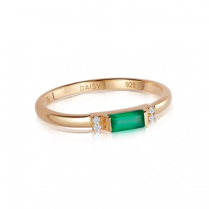 Beloved Fine Green Onyx Band 18ct Gold Plated Ring JR02_GPDaisyJR02_GP_L