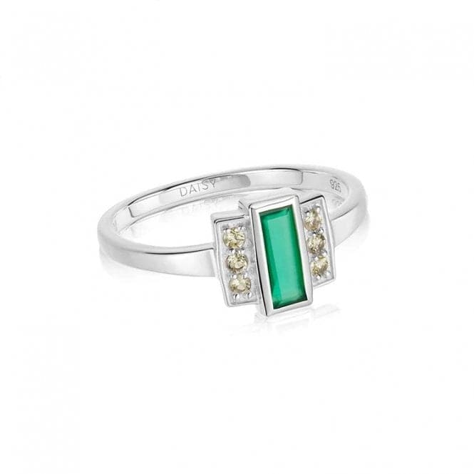 Beloved Green Onyx Baguette Sterling Silver Ring JR04_SLVDaisyJR04_SLV_L