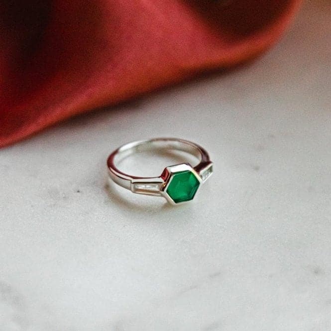 Beloved Green Onyx Hexagon Sterling Silver Ring JR07_SLVDaisyJR07_SLV_L