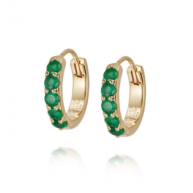 Beloved Green Onyx Huggie 18ct Gold Plated Earrings JE07_GPDaisyJE07_GP
