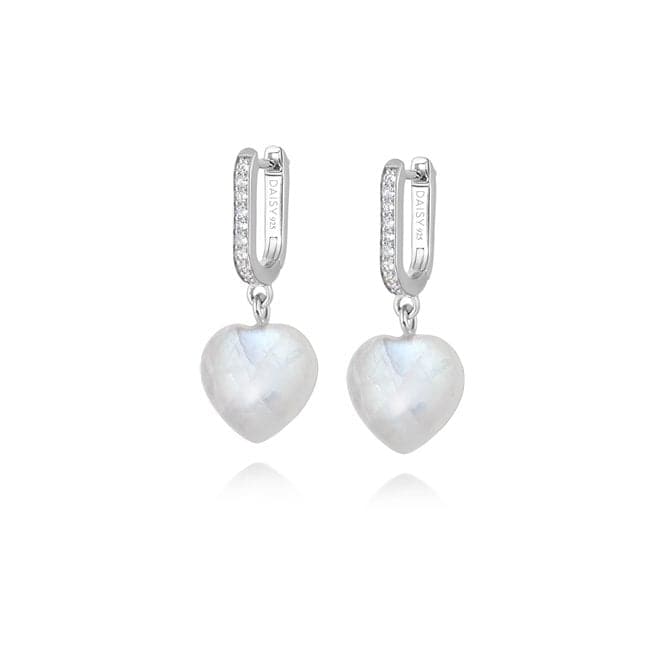 Beloved Moonstone Heart Drop Sterling Silver Earrings JE04_SLVDaisyJE04_SLV