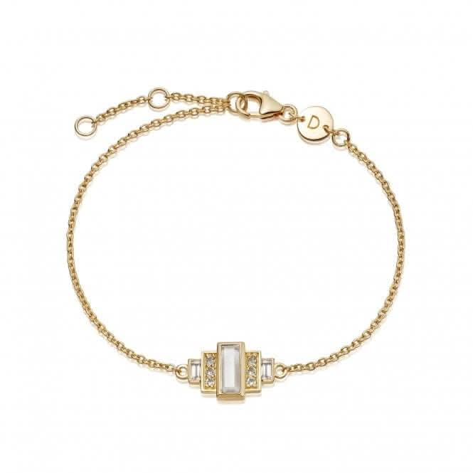 Beloved White Topaz Baguette 18ct Gold Plated Bracelet JBR01_GP