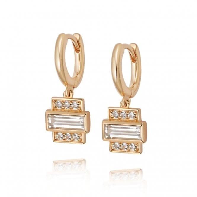Beloved White Topaz Baguette Drop 18ct Gold Plated Earrings JE09_GPDaisyJE09_GP