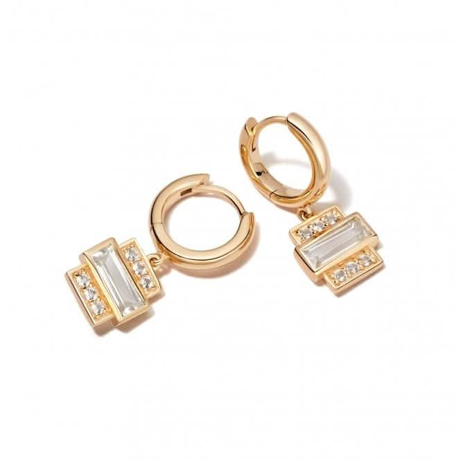 Beloved White Topaz Baguette Drop 18ct Gold Plated Earrings JE09_GPDaisyJE09_GP