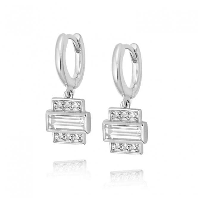 Beloved White Topaz Baguette Drop Sterling Silver Earrings JE09_SLVDaisyJE09_SLV