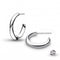 Bevel Cirque 20mm Rhodium Semi - Hoop Stud Earrings 6190RPKit Heath6190RP