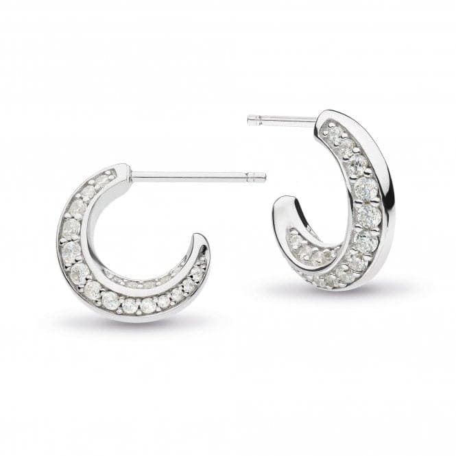 Bevel Cirque Cubic Zirconia Pavé Semi - Hoop Stud Earrings 3151CZKit Heath3151CZ