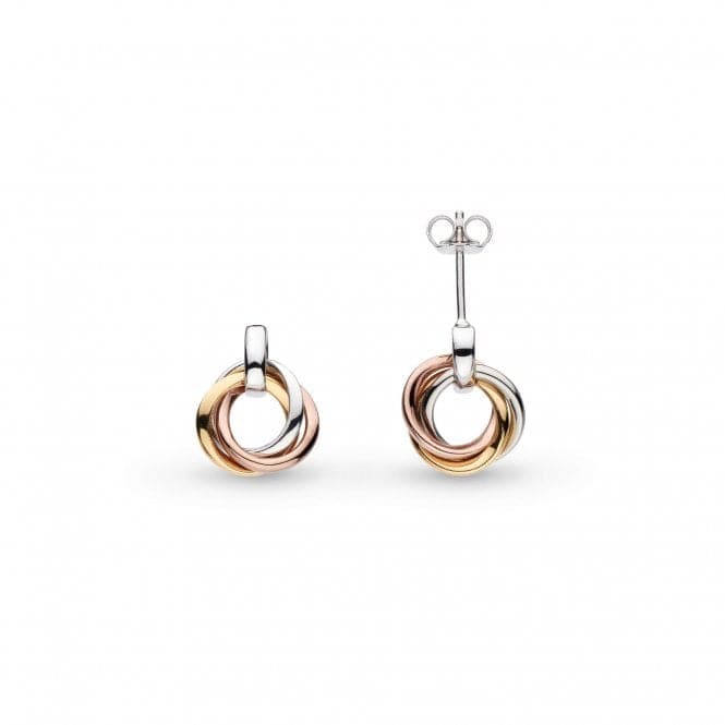 Bevel Trilogy Golds Link Stud Earrings 6168GRGKit Heath6168GRG