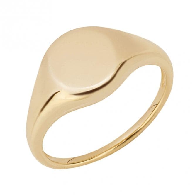 Bevelled Edge Yellow Gold Signet Ring GR607Elements GoldGR607 54