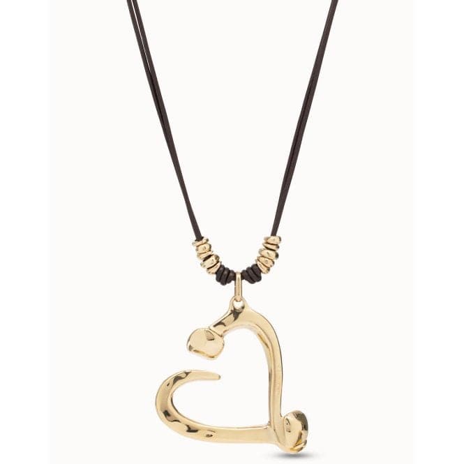 Big Love Golden Leather NecklaceUNOde50COL1806ORO0000U