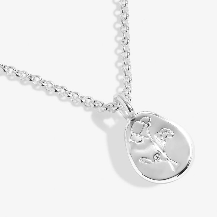 Birth Flower A Little August Poppy Silver Plated Necklace 7466Joma Jewellery7466