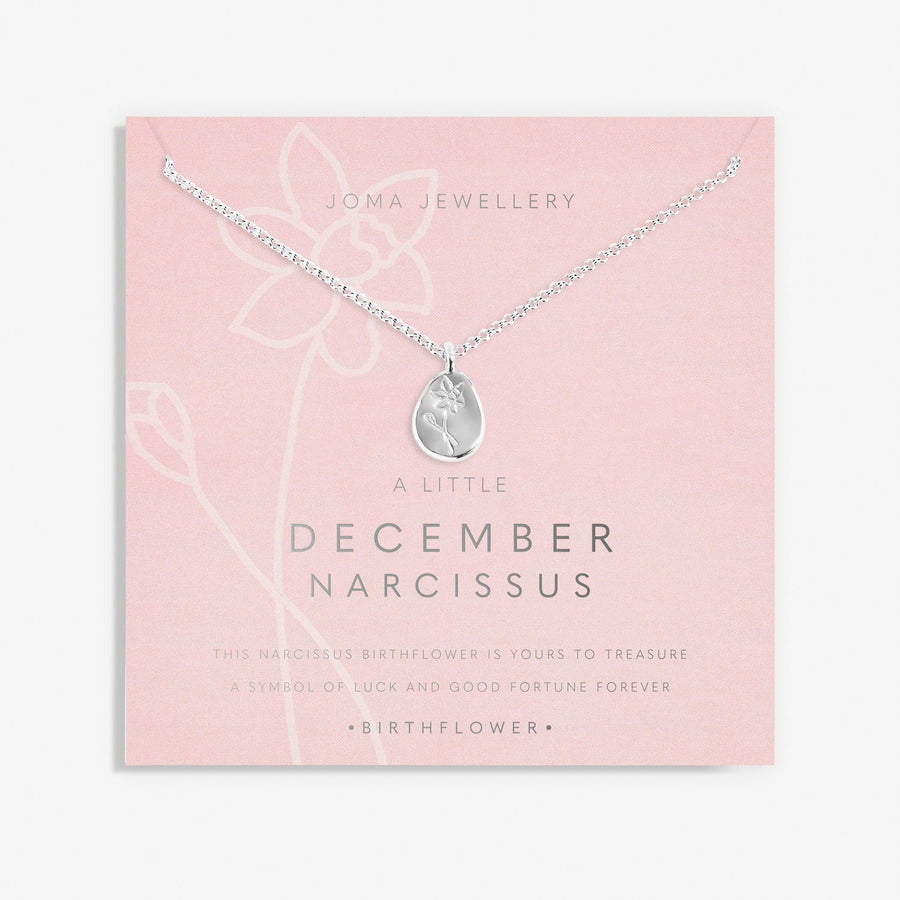 Birth Flower A Little December Narcissus Silver Plated Necklace 7470Joma Jewellery7470