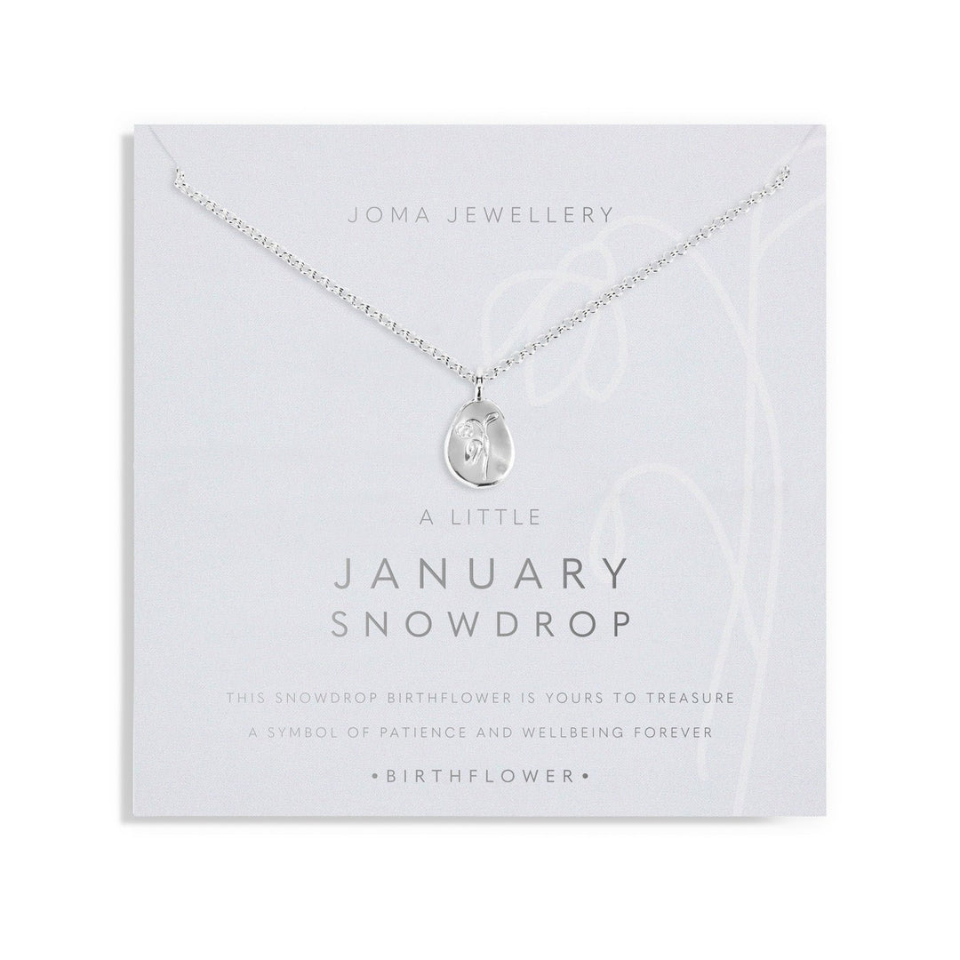 Birth Flower A Little January Snowdrop Silver Plated Necklace 7459Joma Jewellery7459