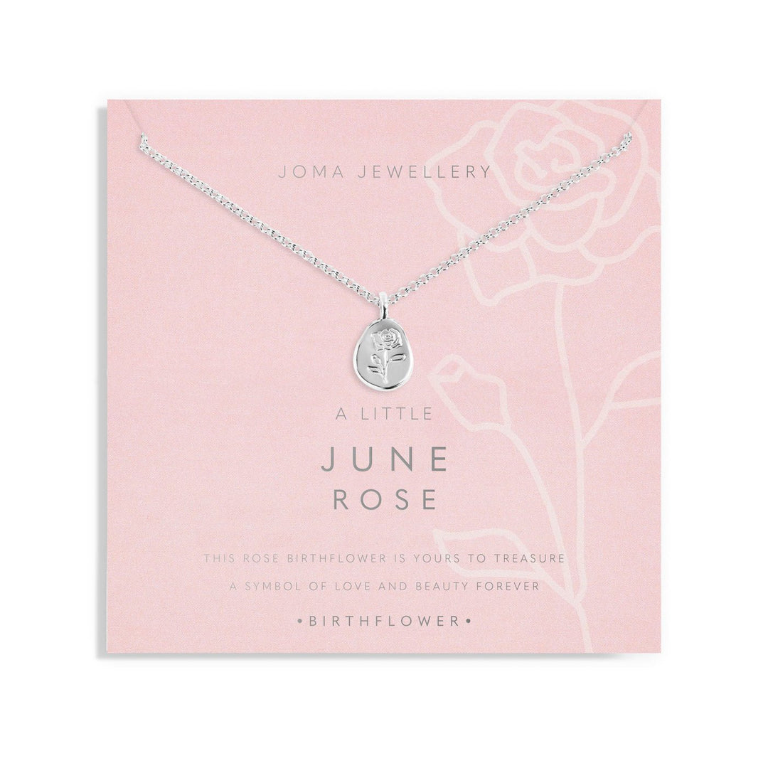 Birth Flower A Little June Rose Silver Plated Necklace 7464Joma Jewellery7464