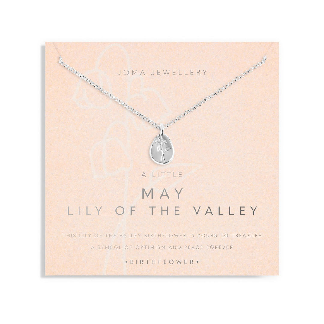 Birth Flower A Little May Lily Of The Valley Silver Plated Necklace 7463Joma Jewellery7463