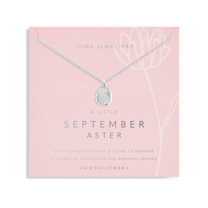 Birth Flower A Little September Aster Silver Plated Necklace 7467Joma Jewellery7467