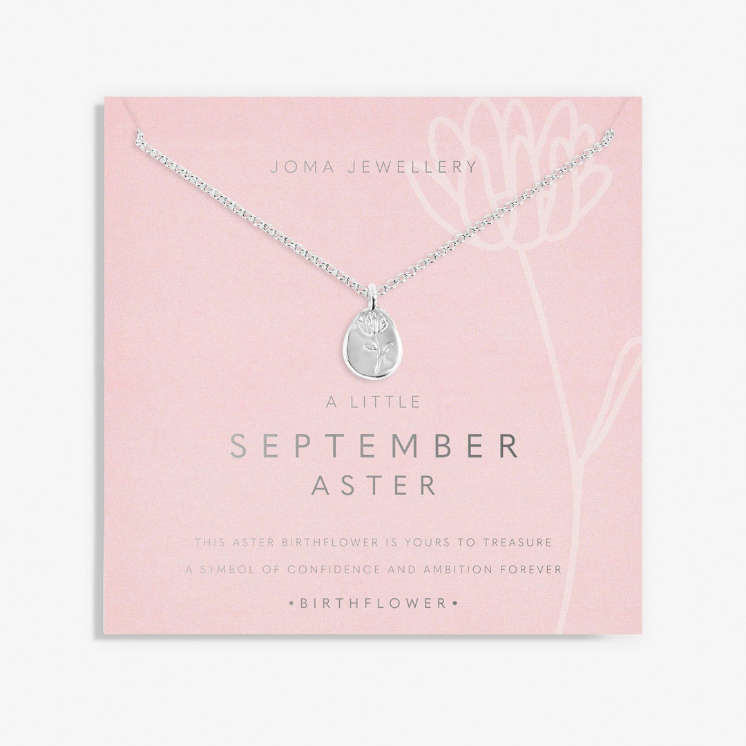 Birth Flower A Little September Aster Silver Plated Necklace 7467Joma Jewellery7467