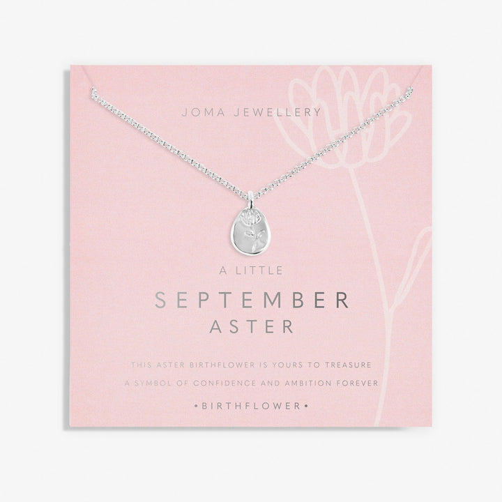 Birth Flower A Little September Aster Silver Plated Necklace 7467Joma Jewellery7467