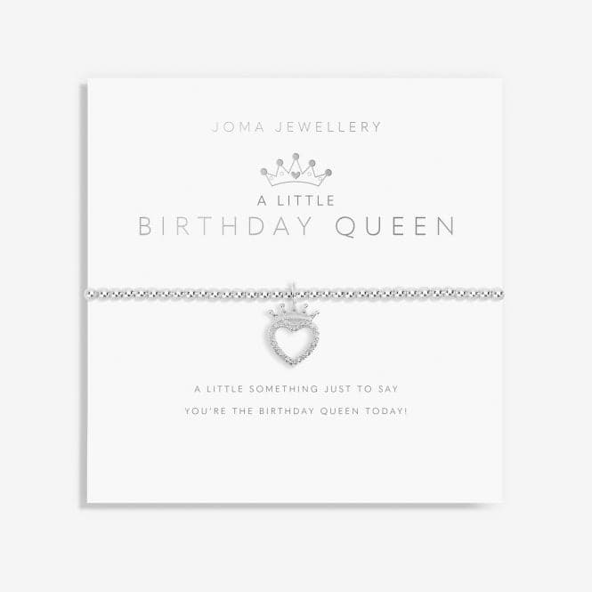 Birthday Queen Silver 17.5cm Stretch Bracelet 6065Joma Jewellery6065