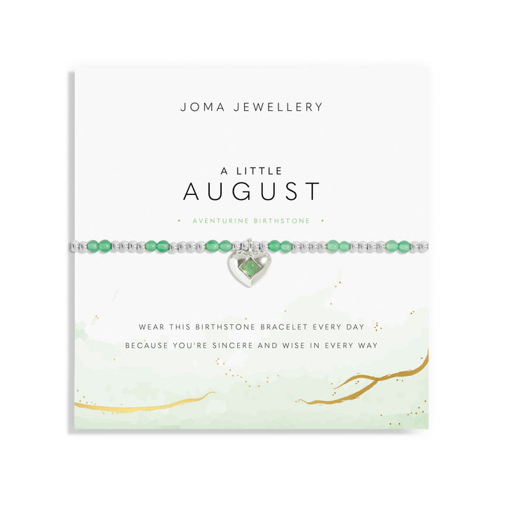 Birthstone A Little August Aventurine Silver Plated Bracelet 8322Joma Jewellery8322