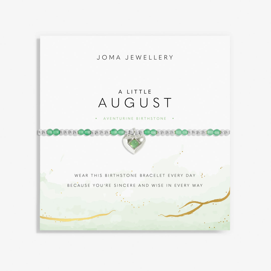 Birthstone A Little August Aventurine Silver Plated Bracelet 8322Joma Jewellery8322