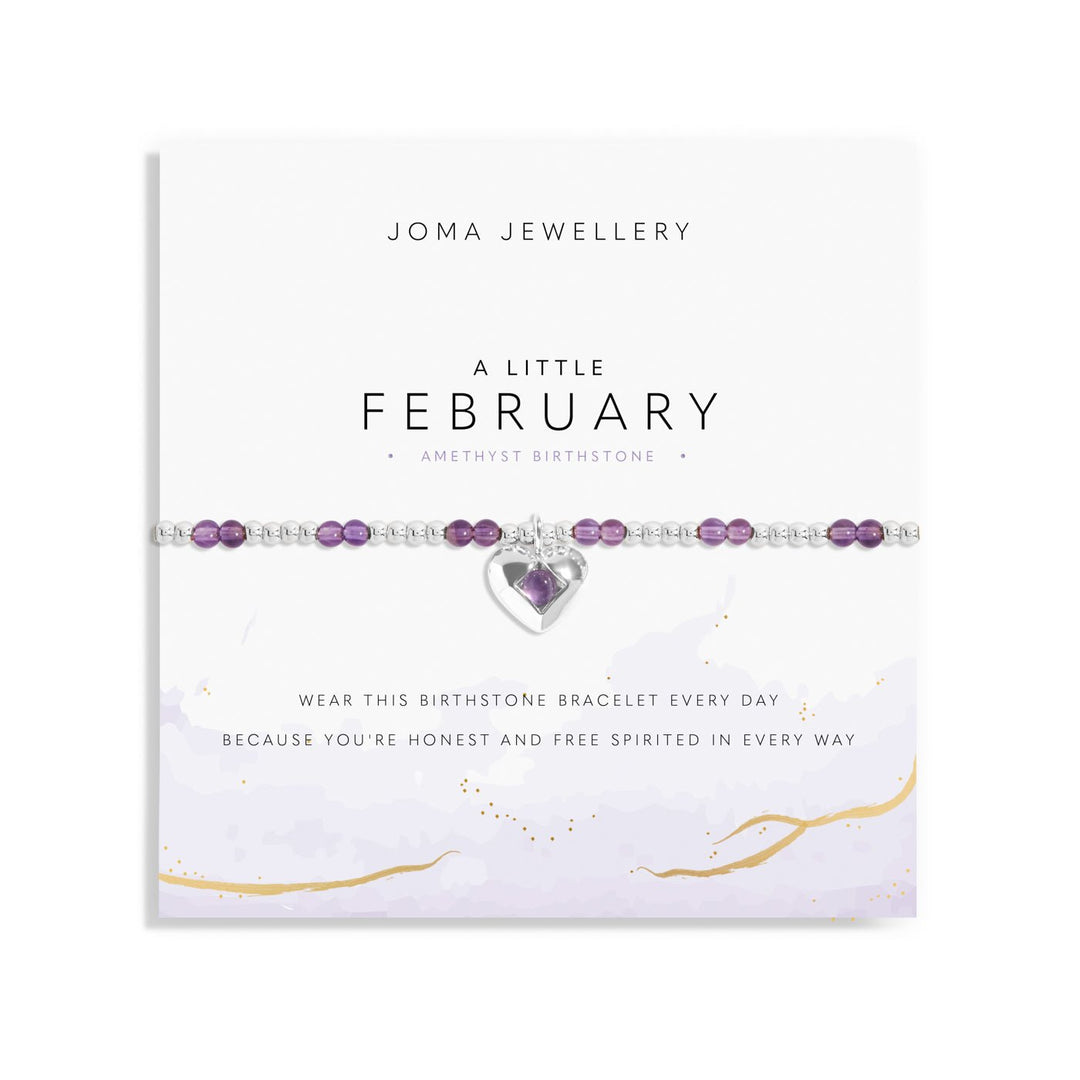 Birthstone A Little February Amethyst Silver Plated Bracelet 8316Joma Jewellery8316