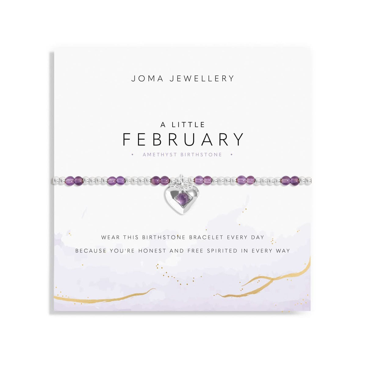 Birthstone A Little February Amethyst Silver Plated Bracelet 8316Joma Jewellery8316