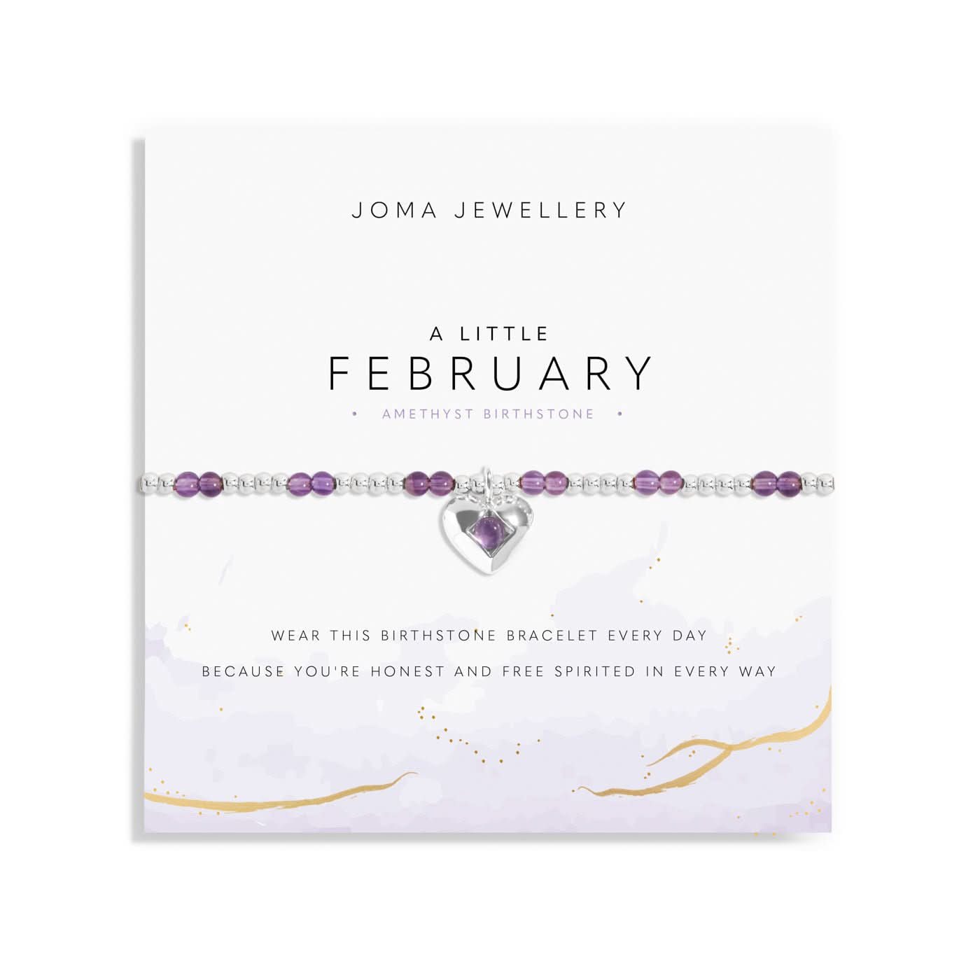 Birthstone A Little February Amethyst Silver Plated Bracelet 8316Joma Jewellery8316
