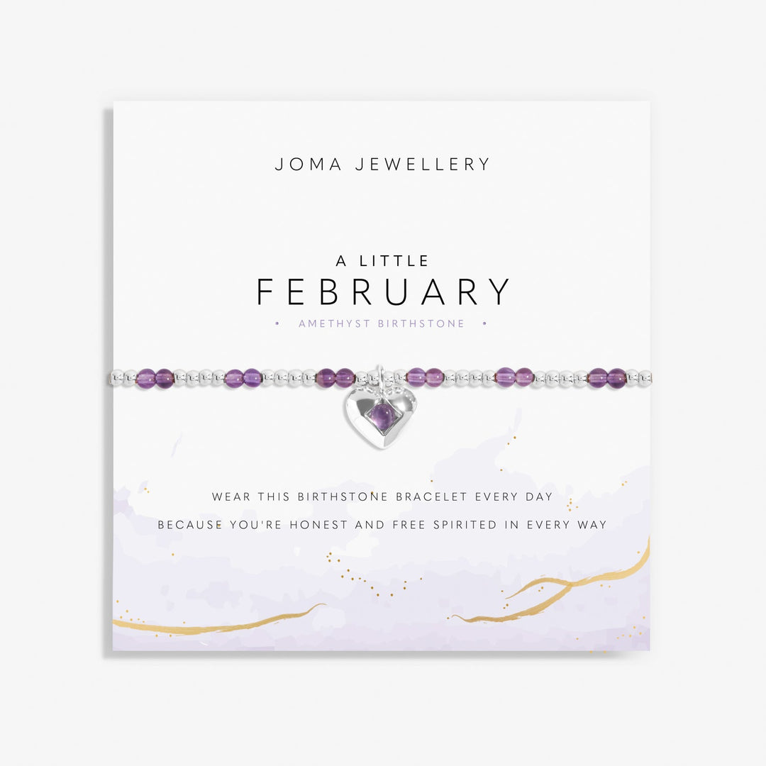 Birthstone A Little February Amethyst Silver Plated Bracelet 8316Joma Jewellery8316