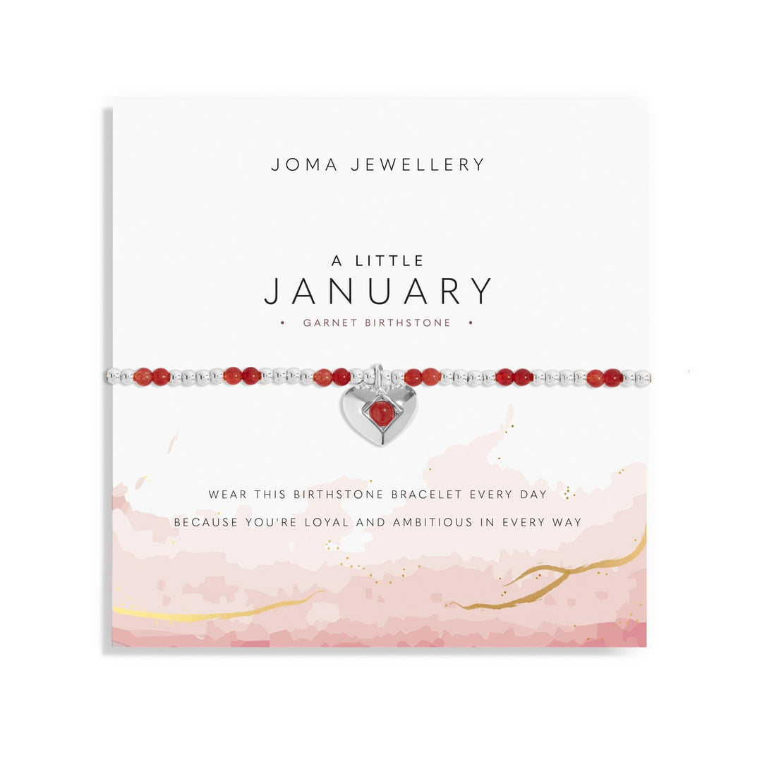 Birthstone A Little January Garnet Silver Plated Bracelet 8315Joma Jewellery8315