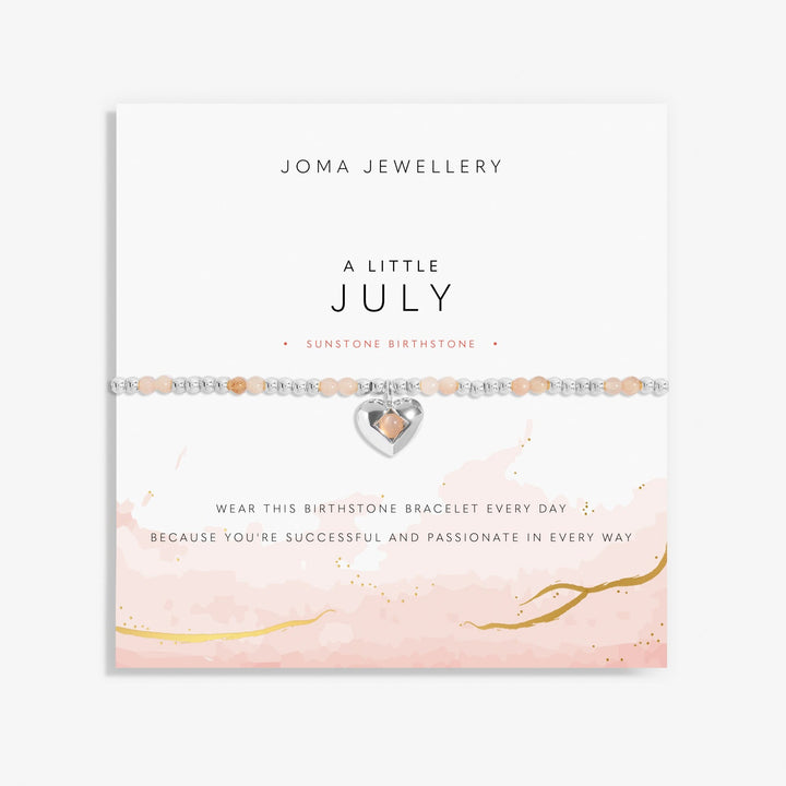 Birthstone A Little July Sunstone Silver Plated Bracelet 8321Joma Jewellery8321