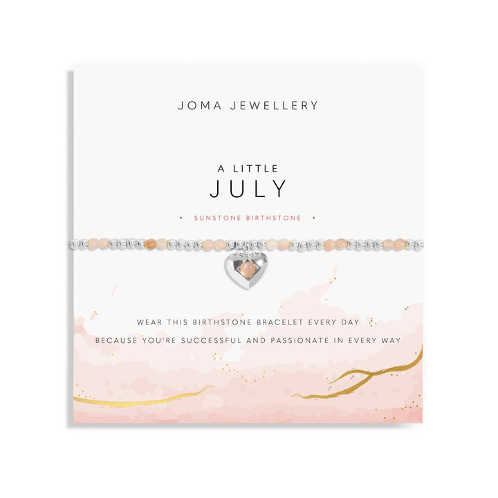 Birthstone A Little July Sunstone Silver Plated Bracelet 8321Joma Jewellery8321