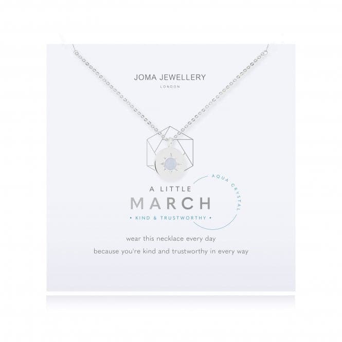 Birthstone a little March Aqua Crystal Necklace 4656Joma Jewellery4656