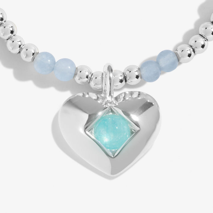 Birthstone A Little March Aqua Crystal Silver Plated Bracelet 8317Joma Jewellery8317