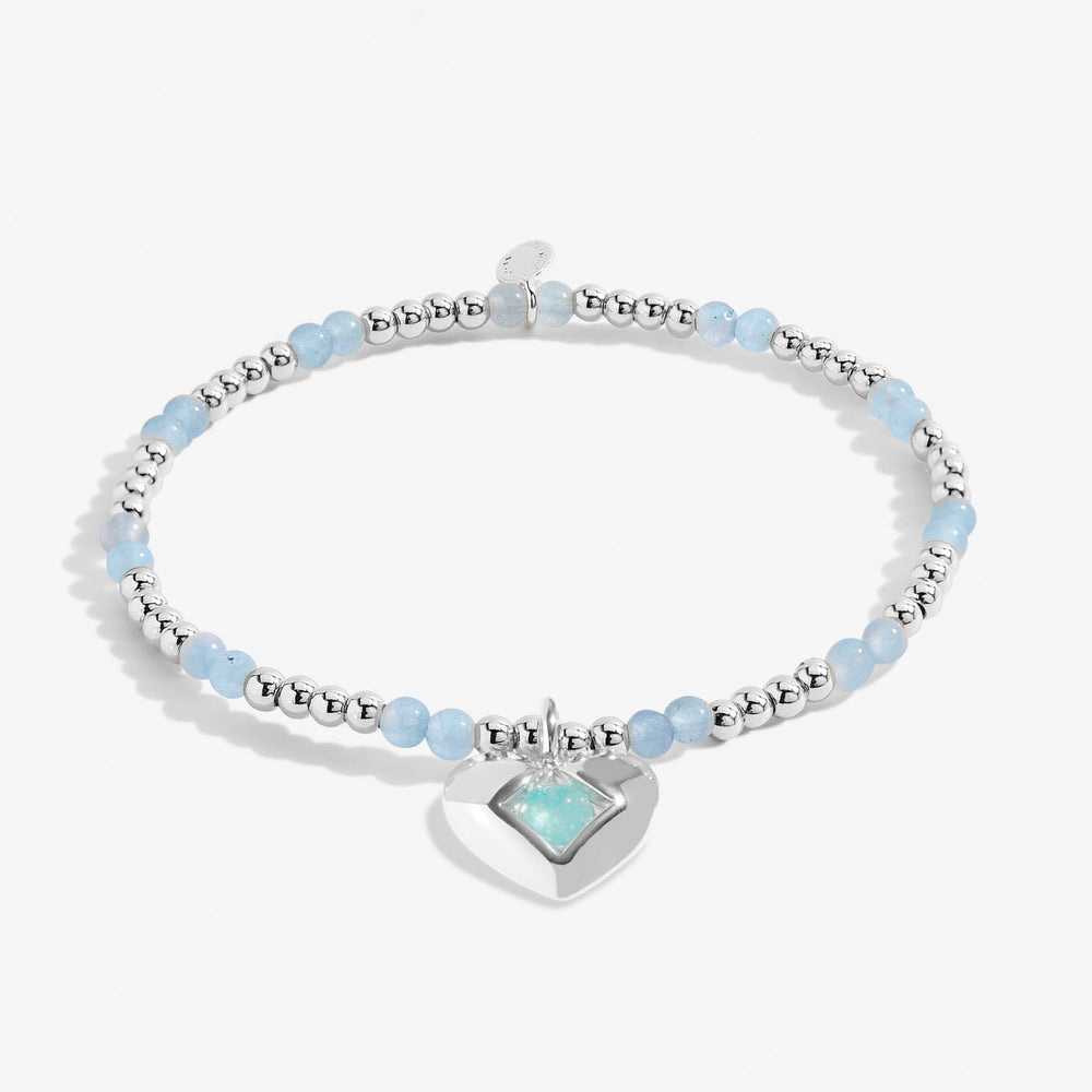 Birthstone A Little March Aqua Crystal Silver Plated Bracelet 8317Joma Jewellery8317