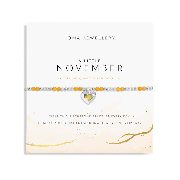 Birthstone A Little November Yellow Quartz Silver Plated Bracelet 8325Joma Jewellery8325