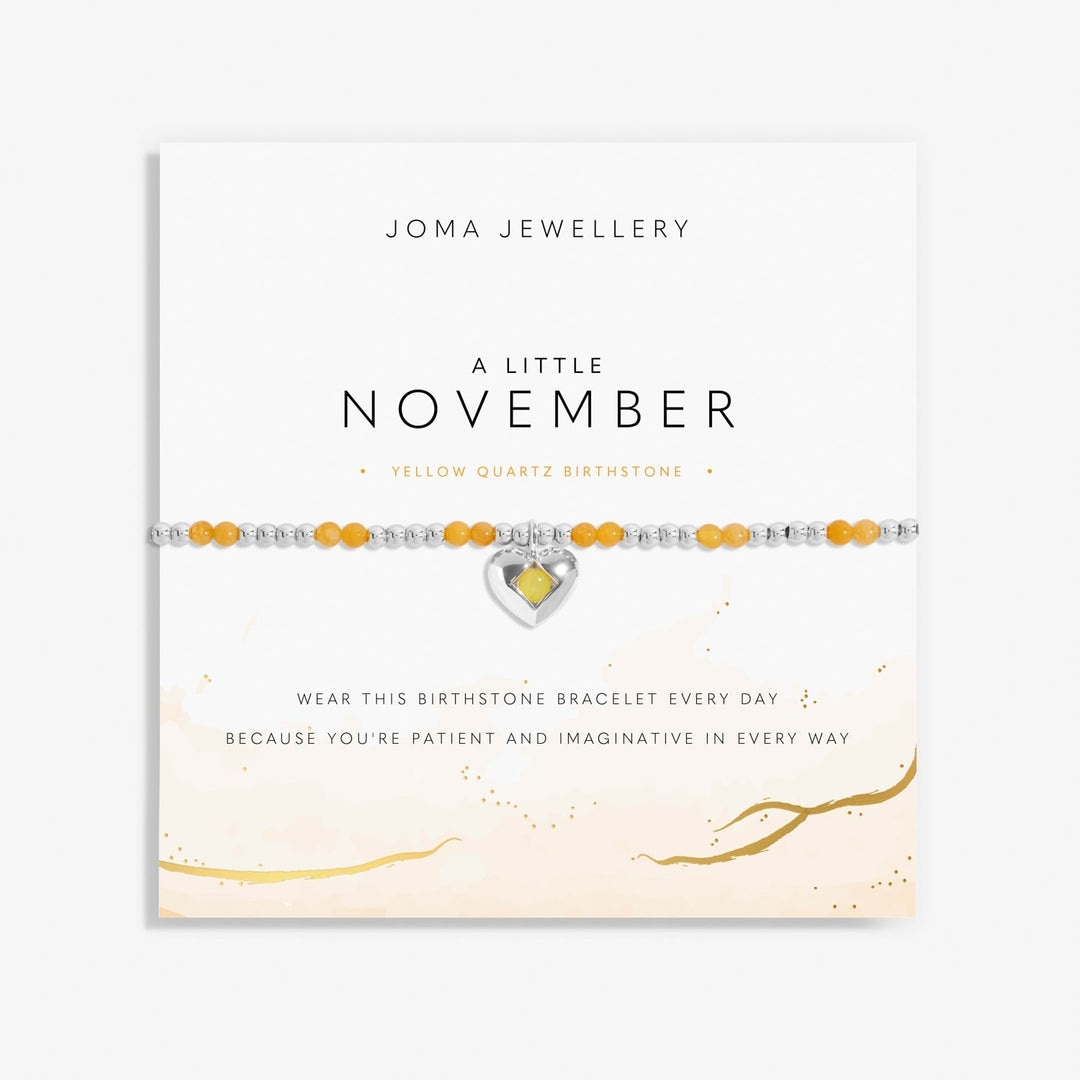 Birthstone A Little November Yellow Quartz Silver Plated Bracelet 8325Joma Jewellery8325