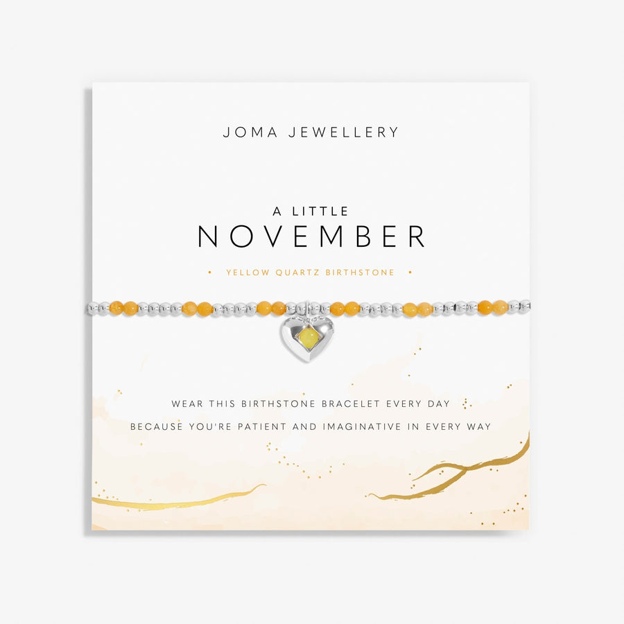 Birthstone A Little November Yellow Quartz Silver Plated Bracelet 8325Joma Jewellery8325