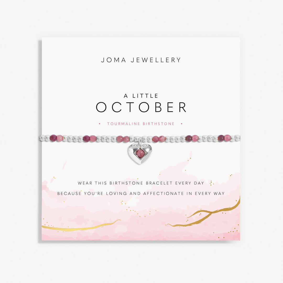 Birthstone A Little October Tourmaline Silver Plated Bracelet 8324Joma Jewellery8324