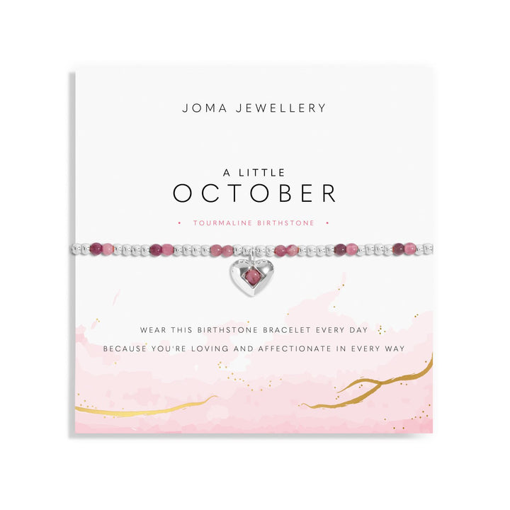 Birthstone A Little October Tourmaline Silver Plated Bracelet 8324Joma Jewellery8324